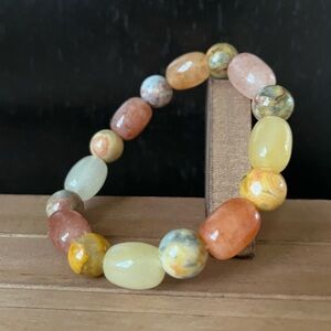 Crazy Lace Agate Natural Stone Crystal 10mm Beaded Stretch Bracelet